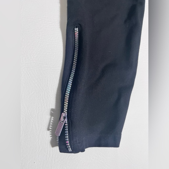 Nike Black Leggings with Swoosh Design and Metallic Zippers M - Picture 2 of 7
